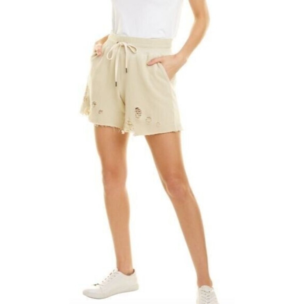 n:PHILANTHROPY Women XS Beige Coco Short Distressed Draw String New Vintage Bone